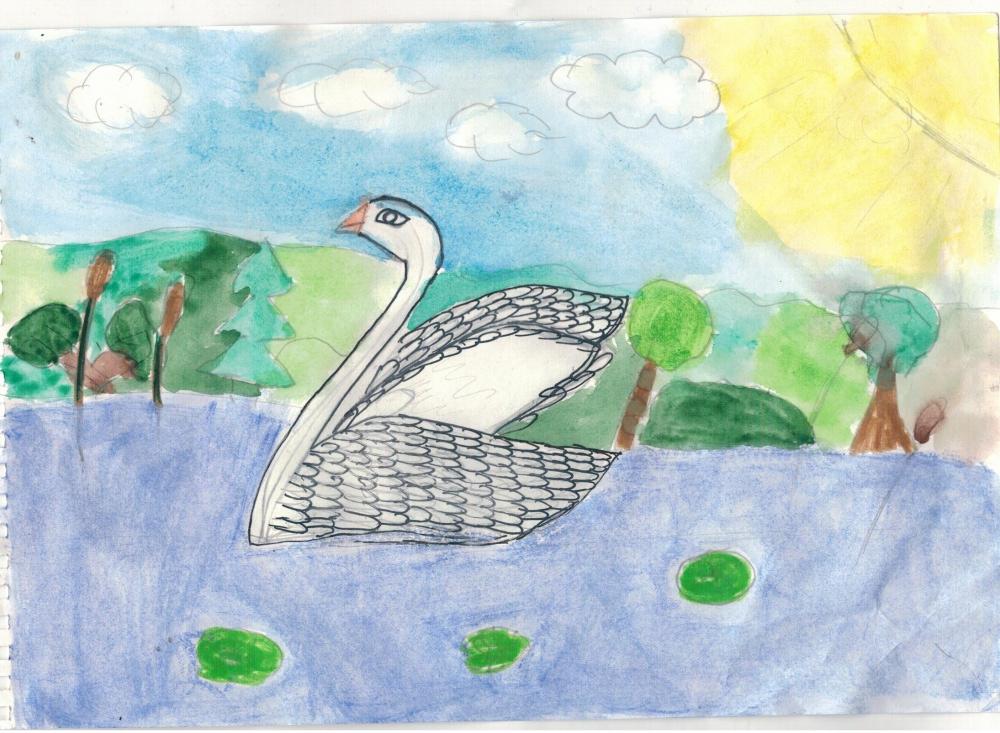 Валерия Рахматуллина: Лебедь на пруду