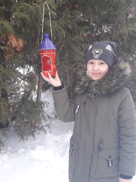 Анжелика Лифанова: Моя кормушка для зимующих птиц